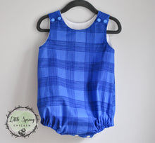 Load image into Gallery viewer, Blue Baby Bubble Romper